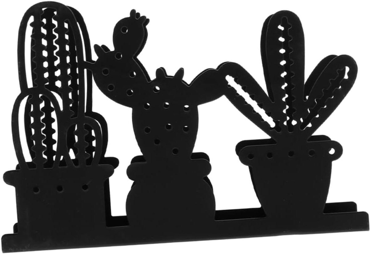 Servethouder Metaal - Papieren Organizer - Tafel Decoratie - Stabiele Basis - 15x10.5cm - Zwart