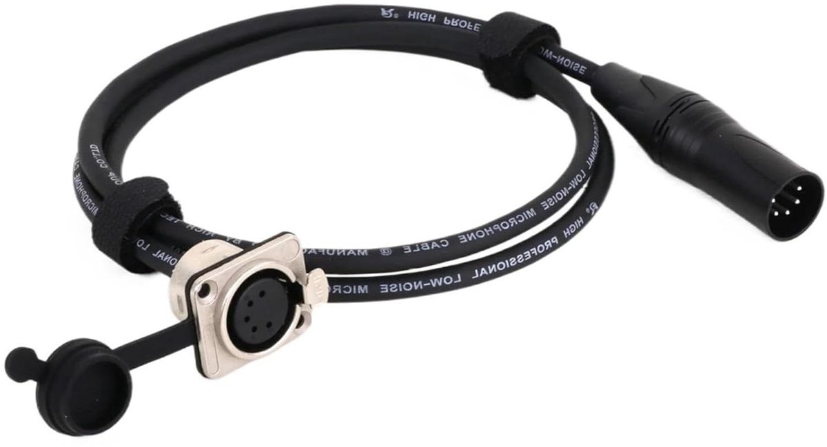 XLR Kabel - Microfoonsnoer Adapter - Muziek Opnemen - 5-polig - 05 meter - Zwart