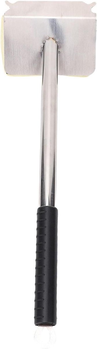 Grillborstel Reiniging - Barbecue Borstel - Efficiënt Schoonmaken - Vervangbare Top - 43 cm Lengte - Zilver
