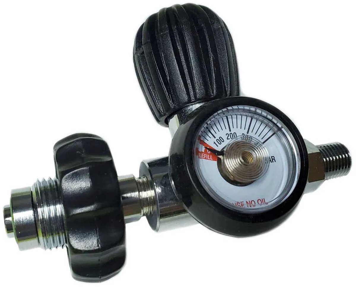 Metalsub Din 200/300 1/4´´ Bsp With Purge And Gauge Connector Zwart