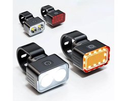 Fietsverlichting Set voor Trek Ticket S 2021 – USB Oplaadbare Voor- en Achterlamp, Waterdichte Fietslampen voor Nachtfietsen en Stads- / MTB-fietsen, C front + back