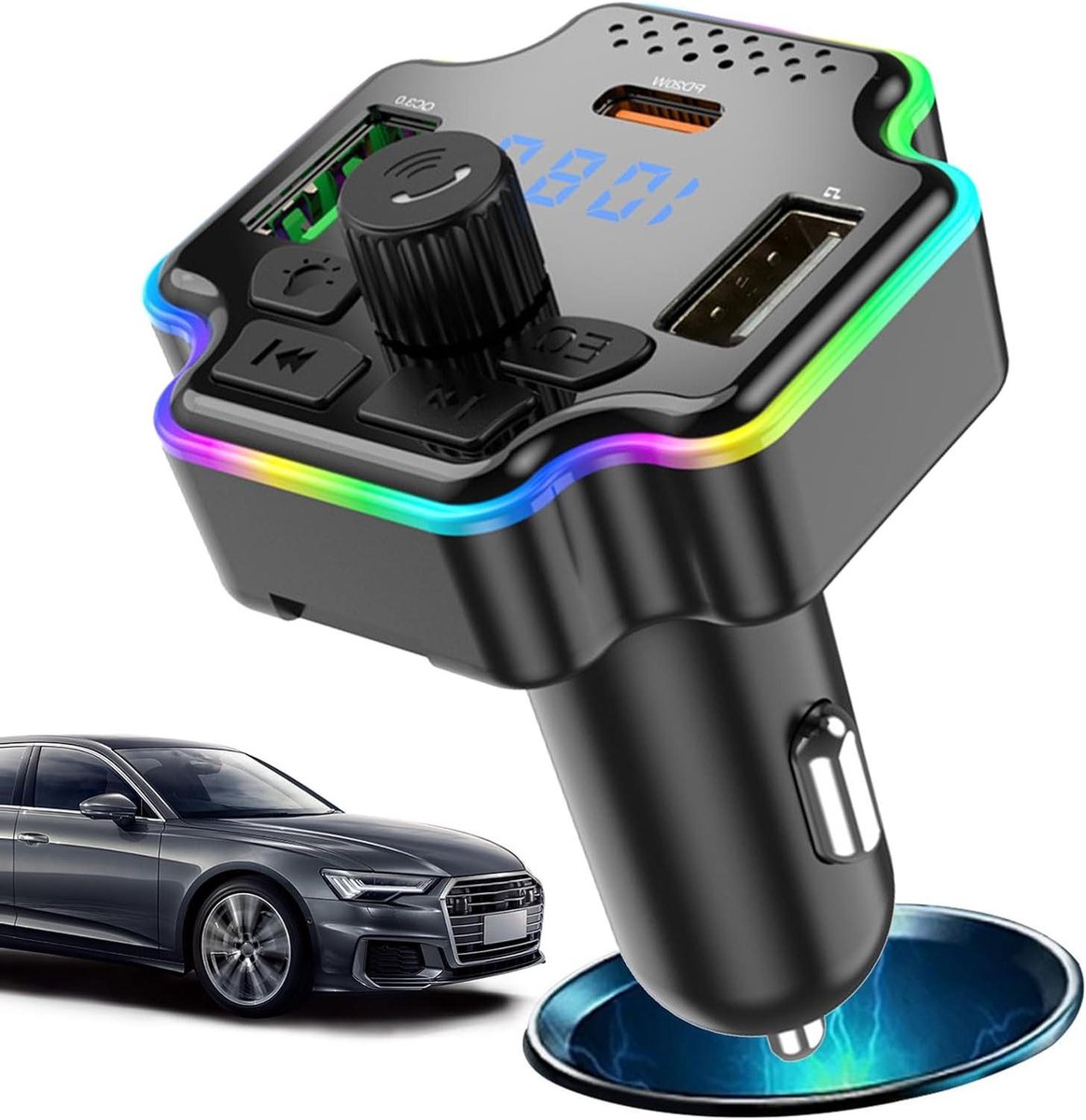 Auto FM-zender - MP3 speler oplader - Handsfree bellen muziek - Snelladen dubbele audio
