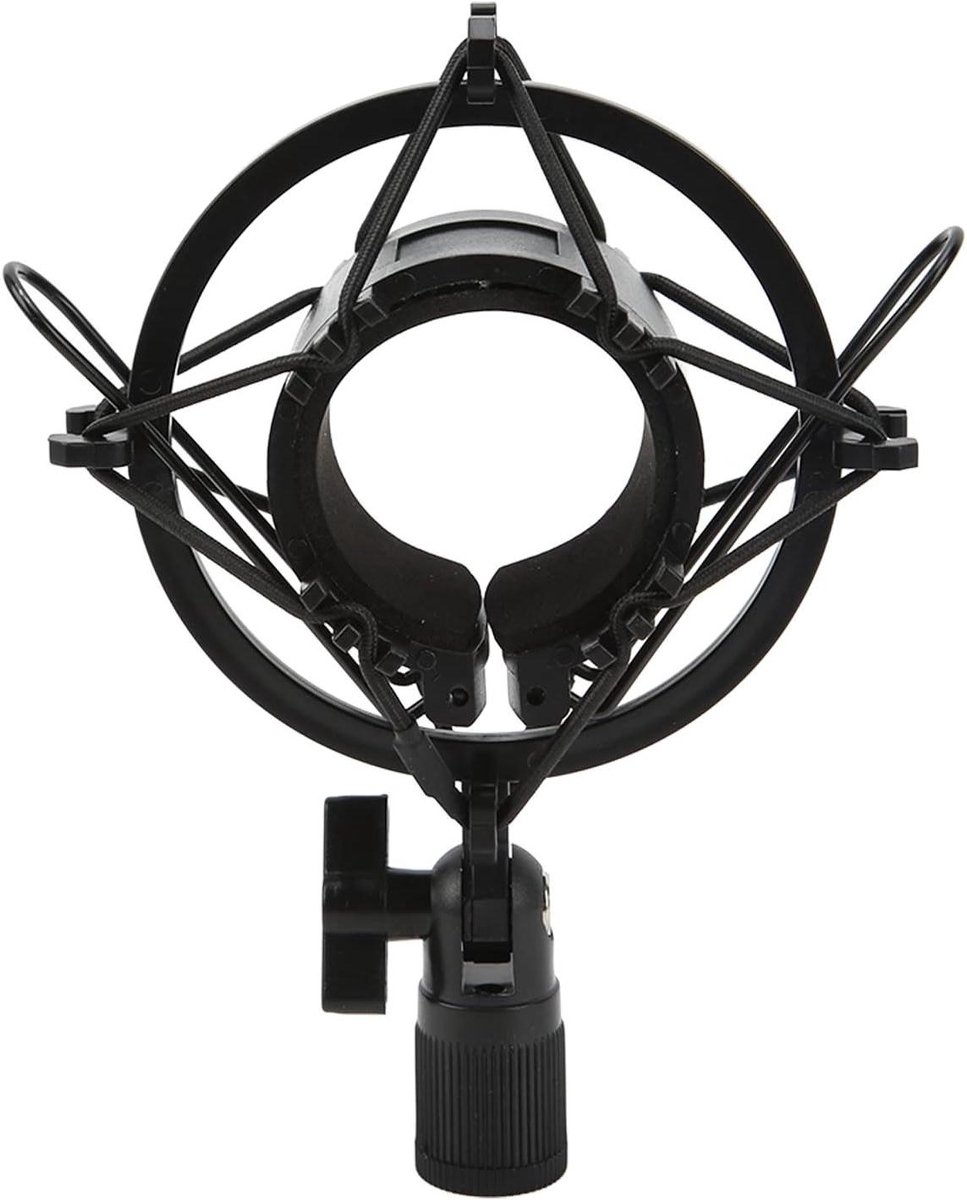 Microfoon Houder - Anti-vibratie Adapter - Opname Geluid - Verstelbare Hoek - 47-57 mm - Zwart