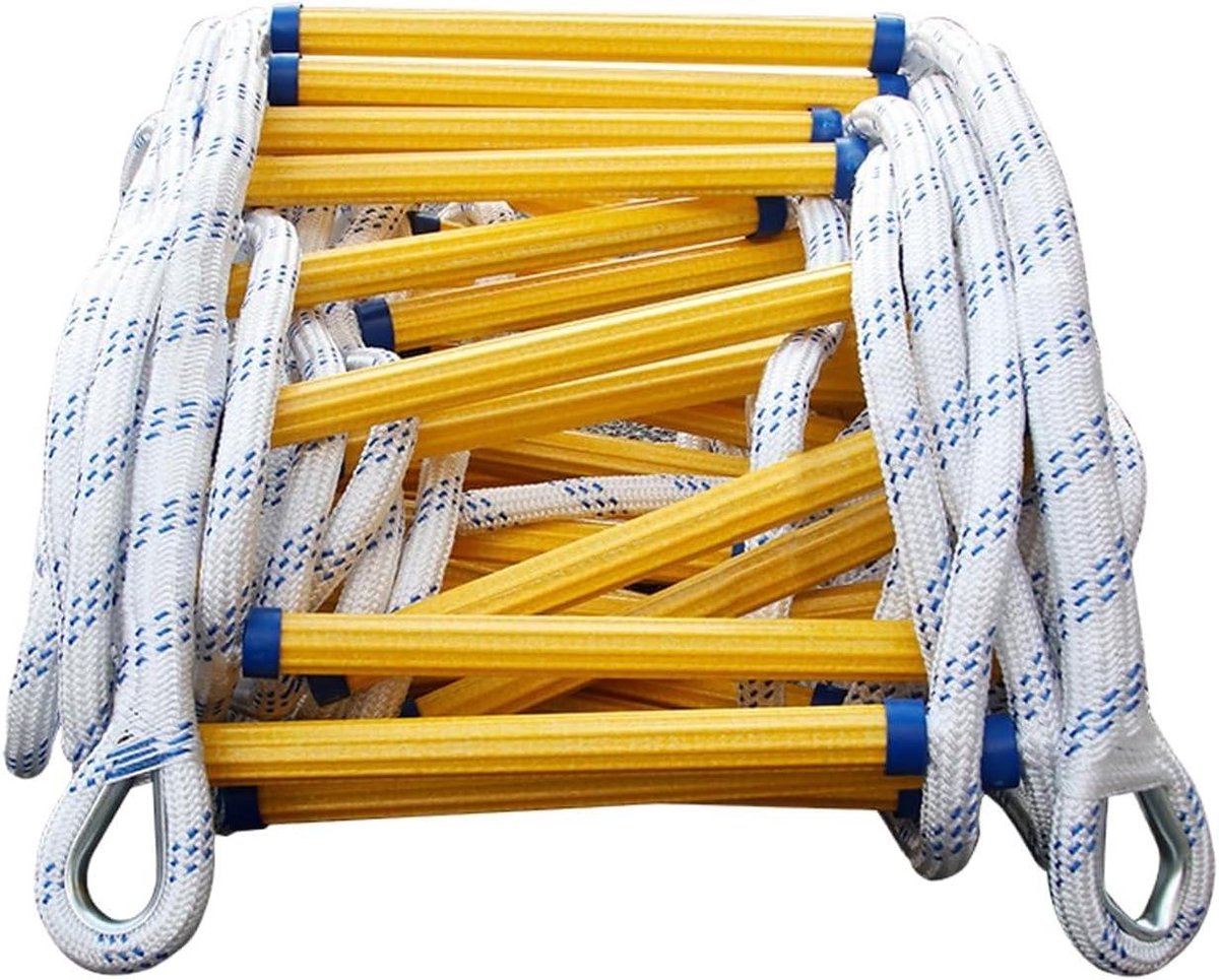 Veiligheidsladder Noodladder - Klimtouwladder Hars - Snelle Ontsnapping - Stabiel Ontwerp - 12 Meter - Wit