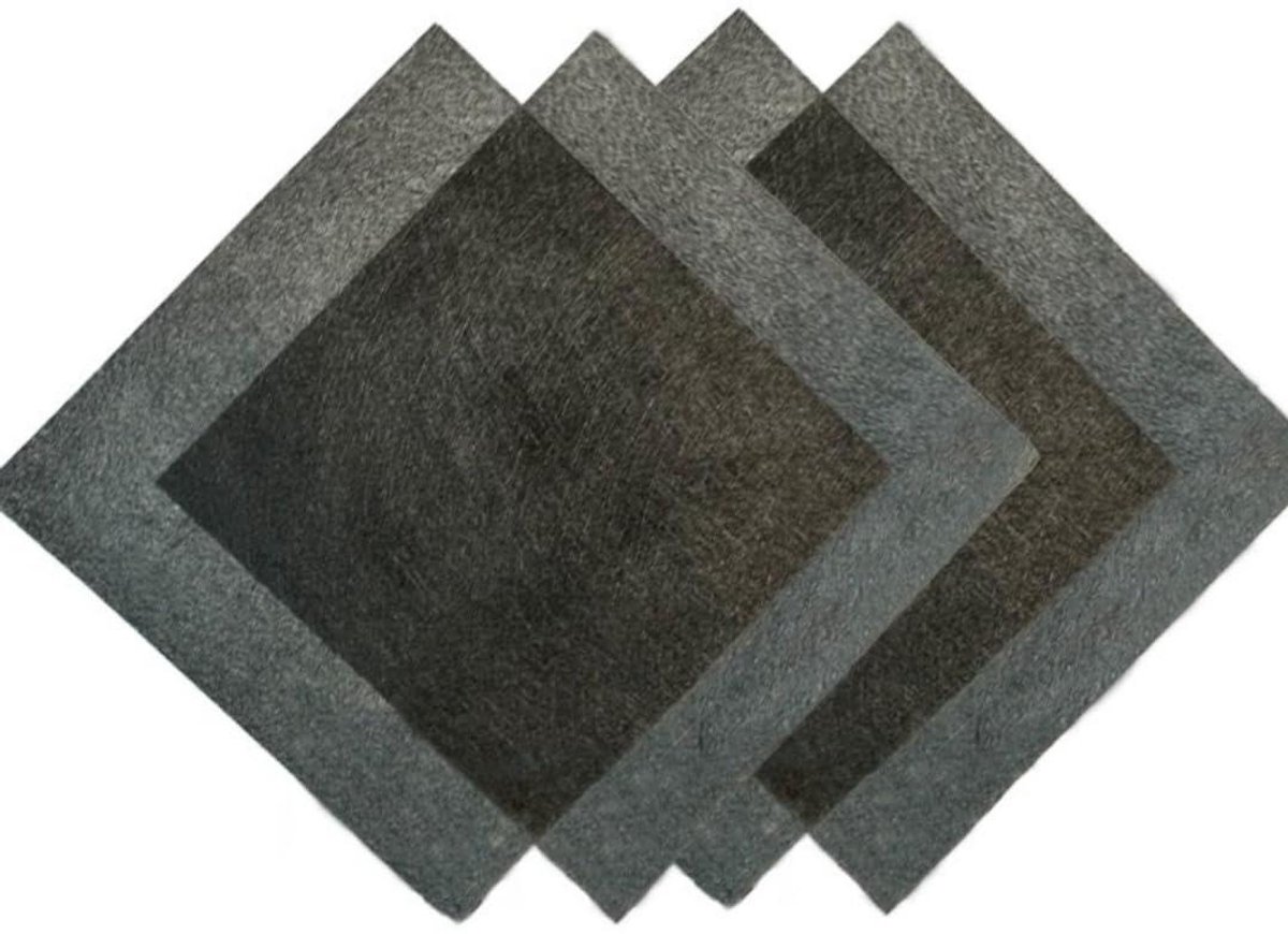 Carbonpapier - PTFE Geladen - Energieopslag - Hydrofoob Behandeld - 10x10 cm - Zwart