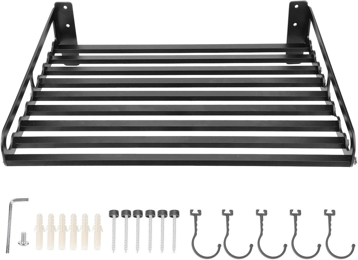 Magnetron Plank - Oven Houder - Keuken Opbergen - Ruimte Aluminium - 50x40cm - Zwart