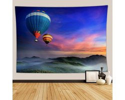 Daesar Polyester wandtapijt lang wandkleed slaapkamer bergen en ballonrijden wandtapijt fantasy 180 × 230 cm wandkleed wandtapijten