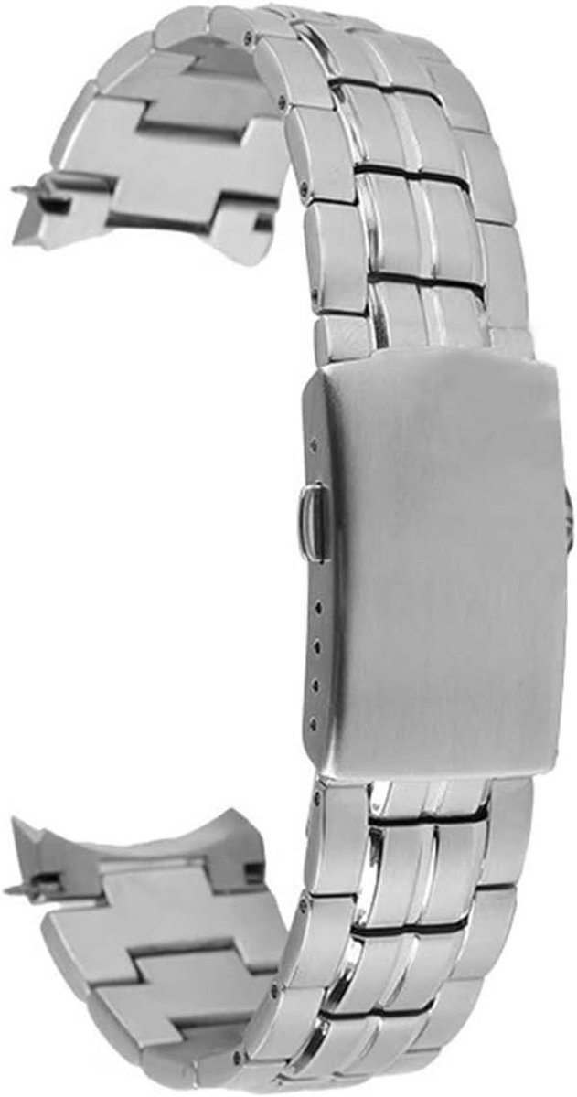 Horlogeband - Metalen band - Horloge personaliseren - Solide boogontwerp - 22mm breed - Zilverkleurig