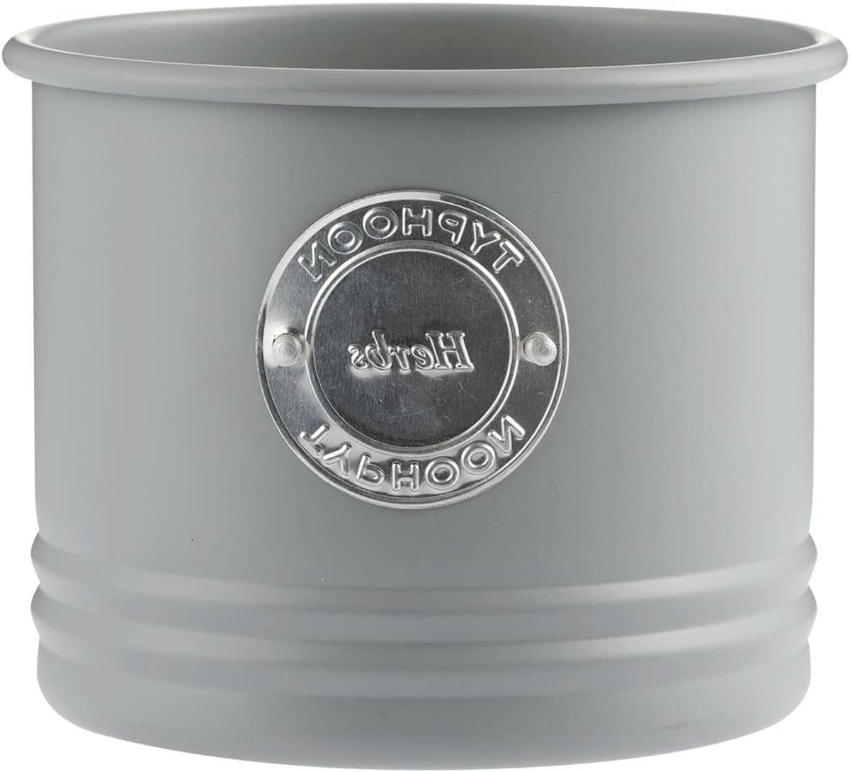 Kruidenplanter - Bloempot Keuken - Kruiden Kweken - Duurzaam Koolstofstaal - 11 cm - Pastelgrijs