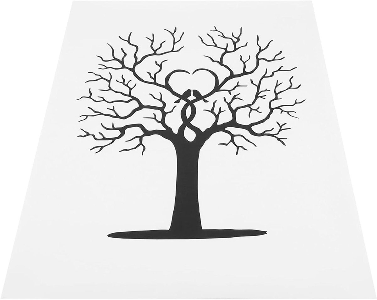 SnelShoppen - DIY Fingerprint Tree Canvas Gastenboek voor Bruiloften, Verjaardagen, 30x40cm, 6 Kleuren Inkt, Persoonlijke Herinnering, Liefdesboom Dec