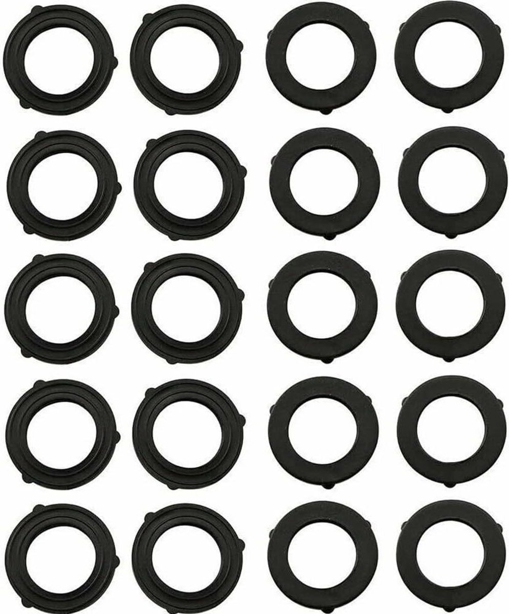 Slangpijpringen 20 stuks - Tuinslang afdichtingen - Lek reparatie - Zelfborgende tabs - 3/4 inch fitting - Zwart
