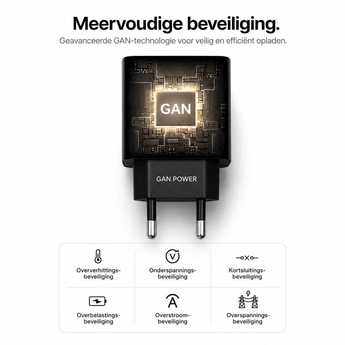 Snellader USB-C 45W - 3 Poorten Snellader - Usb Stekker - Usb Oplader - GaN oplader - 2x USB-C PD - 1x USB-A PD 22.5W - Zwart van Sounix — cadeau in Elektronica - foto 3