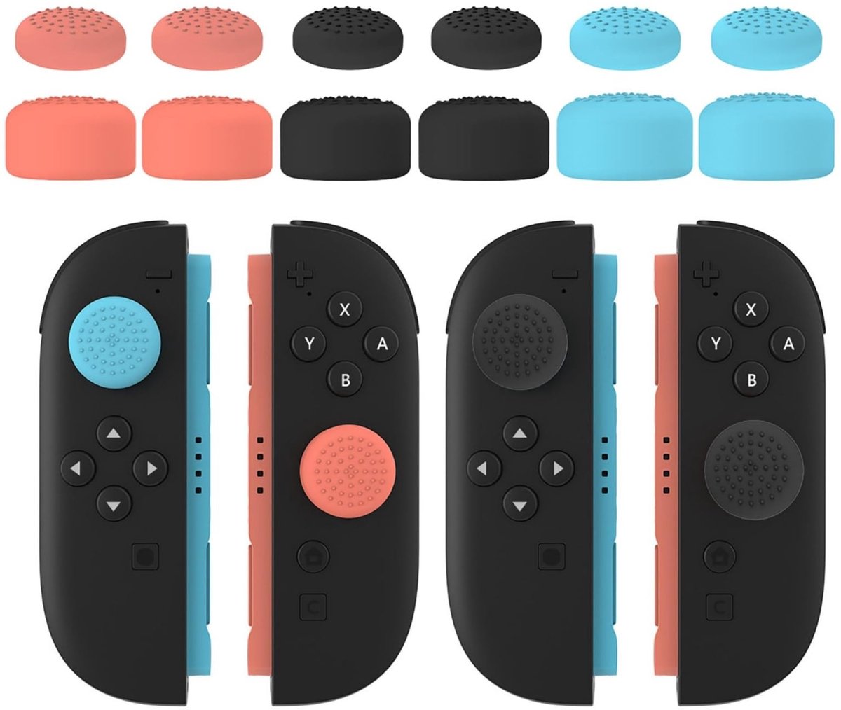 Cosensi - 6 Stuks Siliconen Joystick Caps voor Nintendo Switch