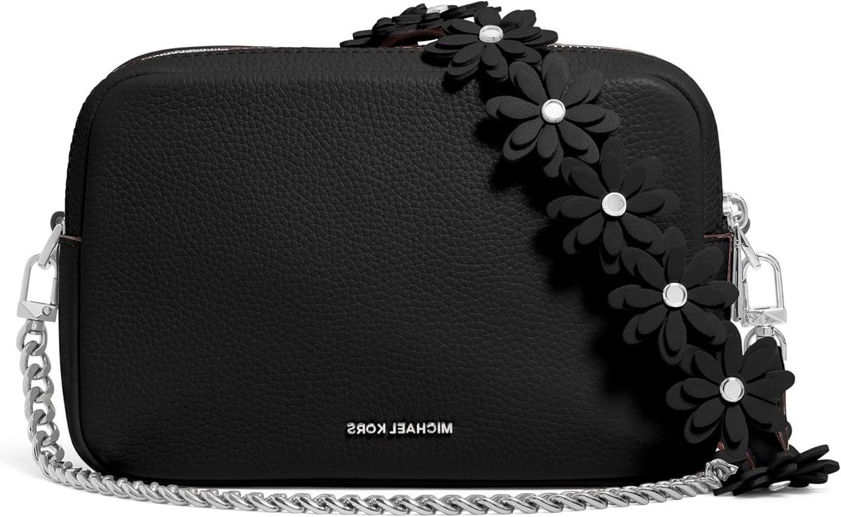 Schoudertas Dames - Crossbody Tas - Dagelijks Gebruik - Gehamerd Leer - 19 cm - Zwart