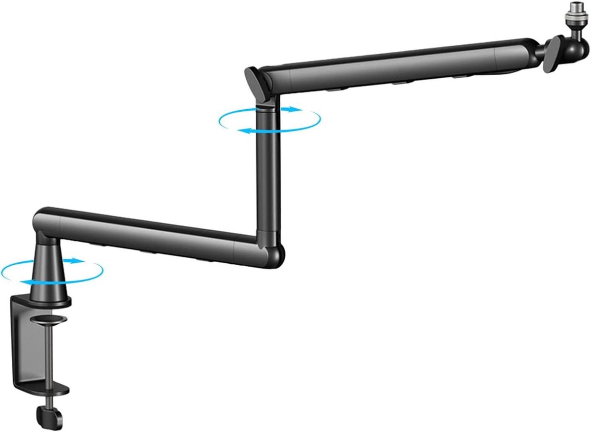 Microfoon Boomarm - Microfoonstandaard - Studio Opnames - Trillingsdempend Mechanisme - 64 cm - Zwart
