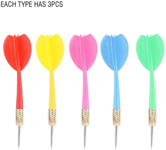 Innovra - Dailygoods - Dailygoody - Steel Tip Darts Set - Darts voor Volwassenen - Kleurrijke Darts - 15 Stuks - Hoogwaardige Dart Needles - Perfect voor Spelavonden
