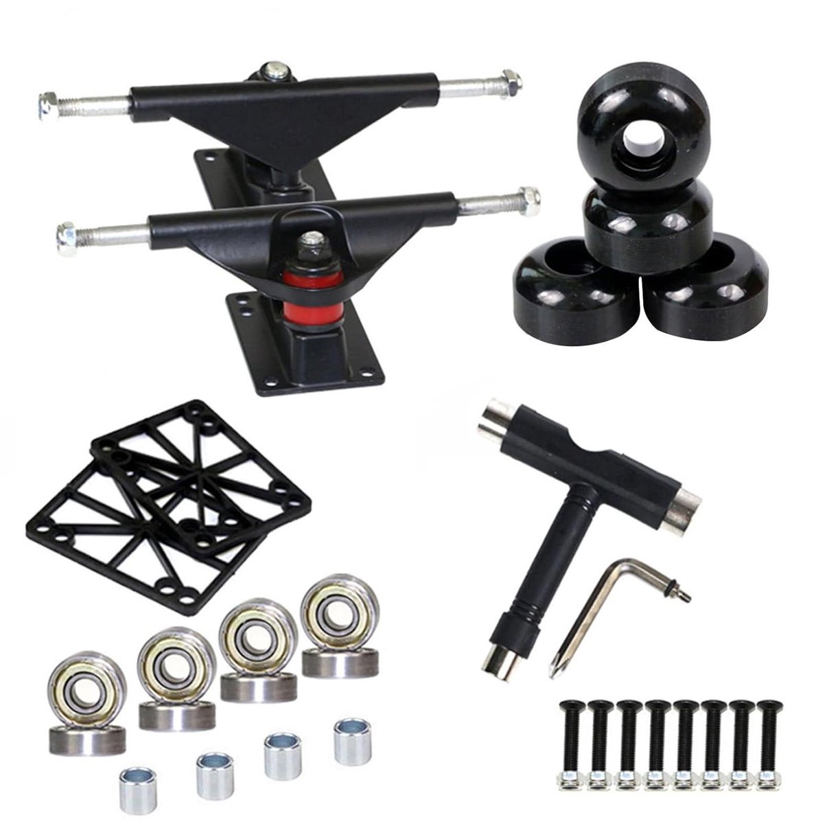 Skateboard Onderdelen Complete Set Straat Skaten Hoge Precisie Lagers 8 Lagers 4 Wielen