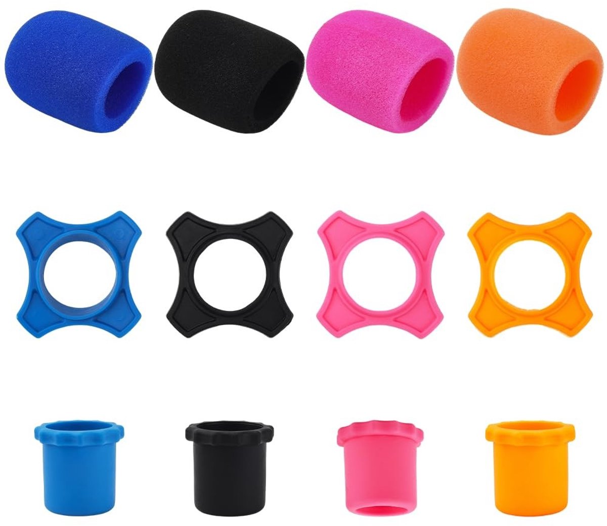 Dailygoods - Set van 4 Siliconen Microfoon Covers voor Hygiënische Bescherming