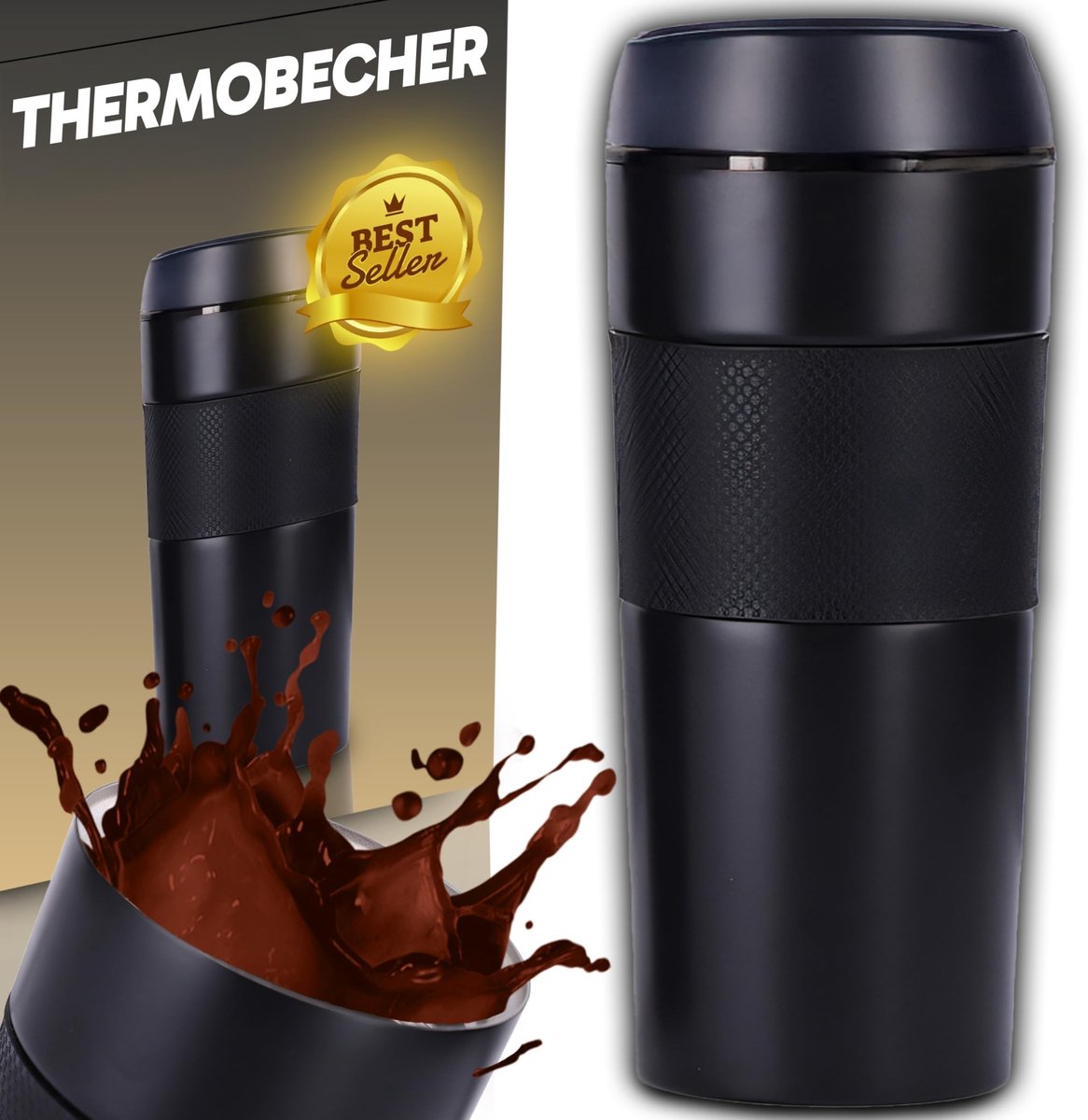 Dailygoods - Thermosbeker van Roestvrij Staal - 400 ml, Lekvrij en Anti-Slip