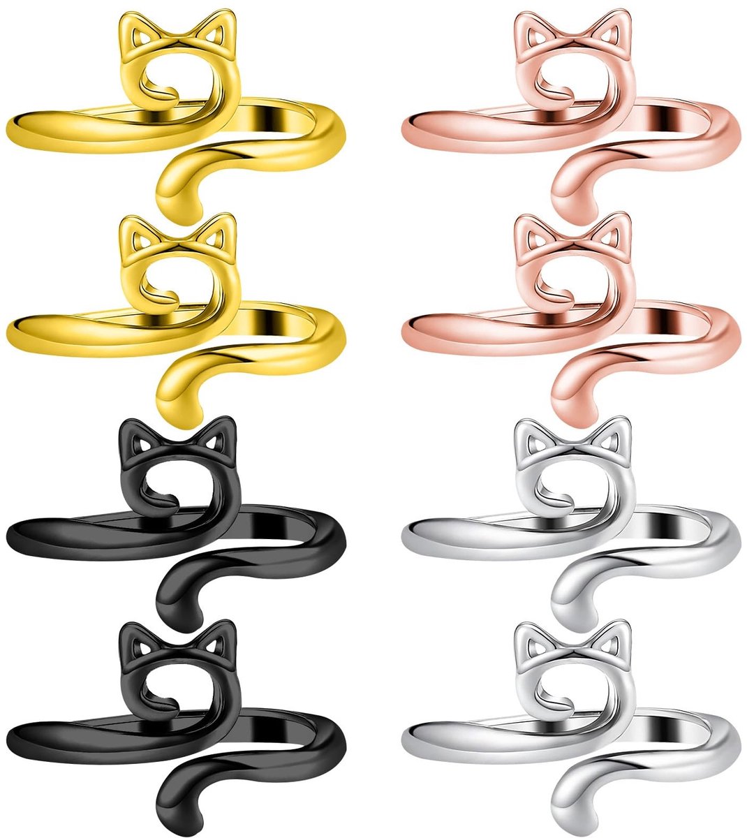 Dailygoods - Verstelbare Haakringen voor Haken, Set van 8