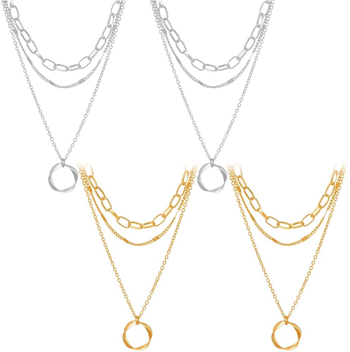 Dailygoods - Set van 4 Elegante Halskettingen voor Dames
