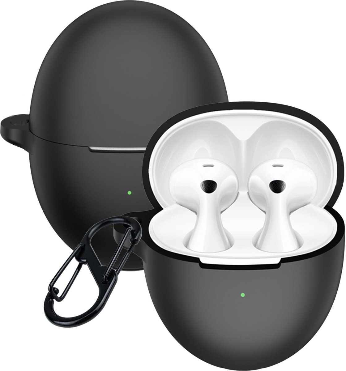 Dailygoods - Siliconen Beschermhoes voor Huawei FreeBuds 6 met Karabijnhaak