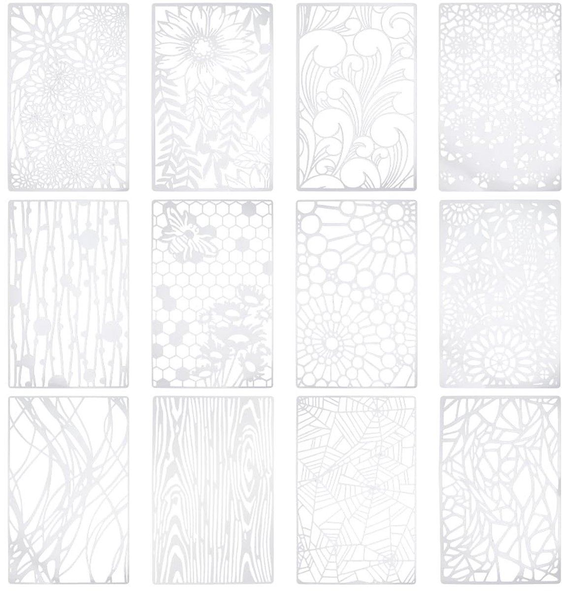 Dailygoods - 12 Stuks Herbruikbare Stencils voor Doe-Het-Zelf Projecten
