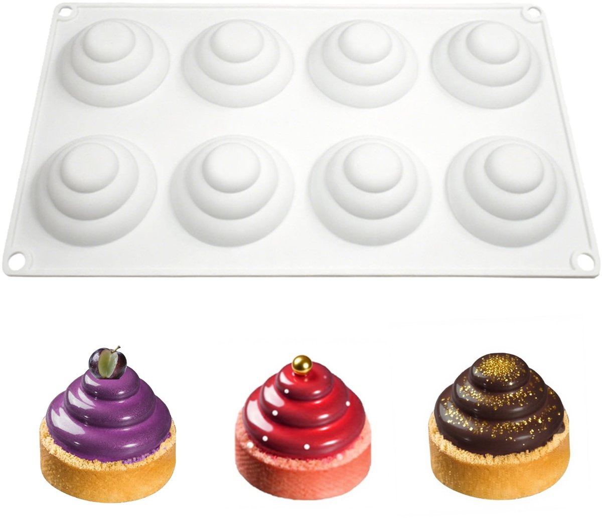 Dailygoods - Siliconen Bonbonvorm met 8 Gaten voor Desserts