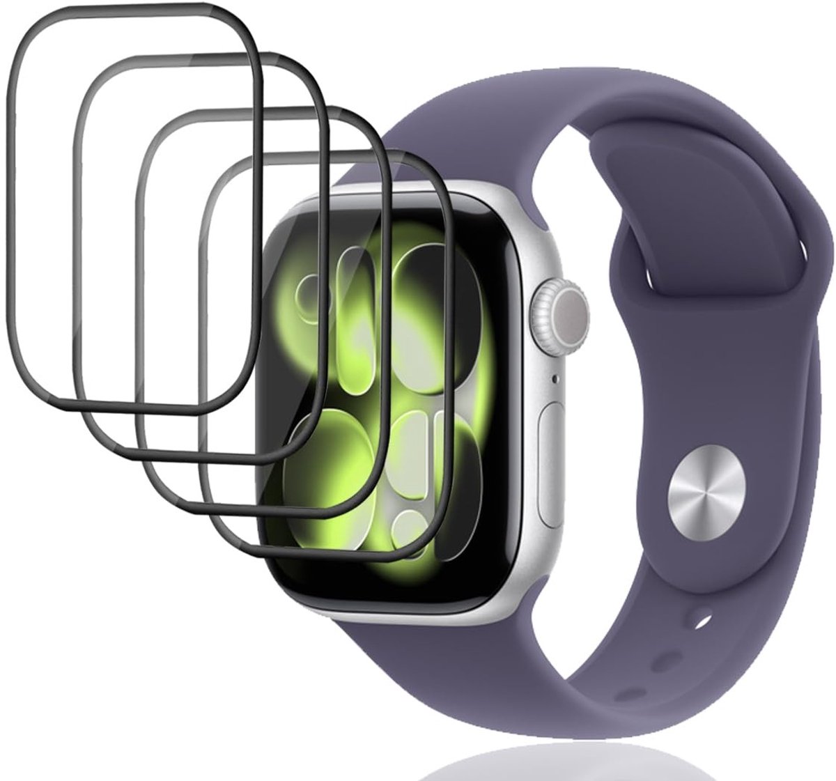 Dailygoods - Gehard Glas Screen Protector voor Apple Watch Series 11