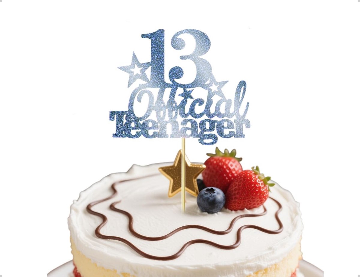 Dailygoods - Taartdecoratie voor 13e Verjaardag in Blauw