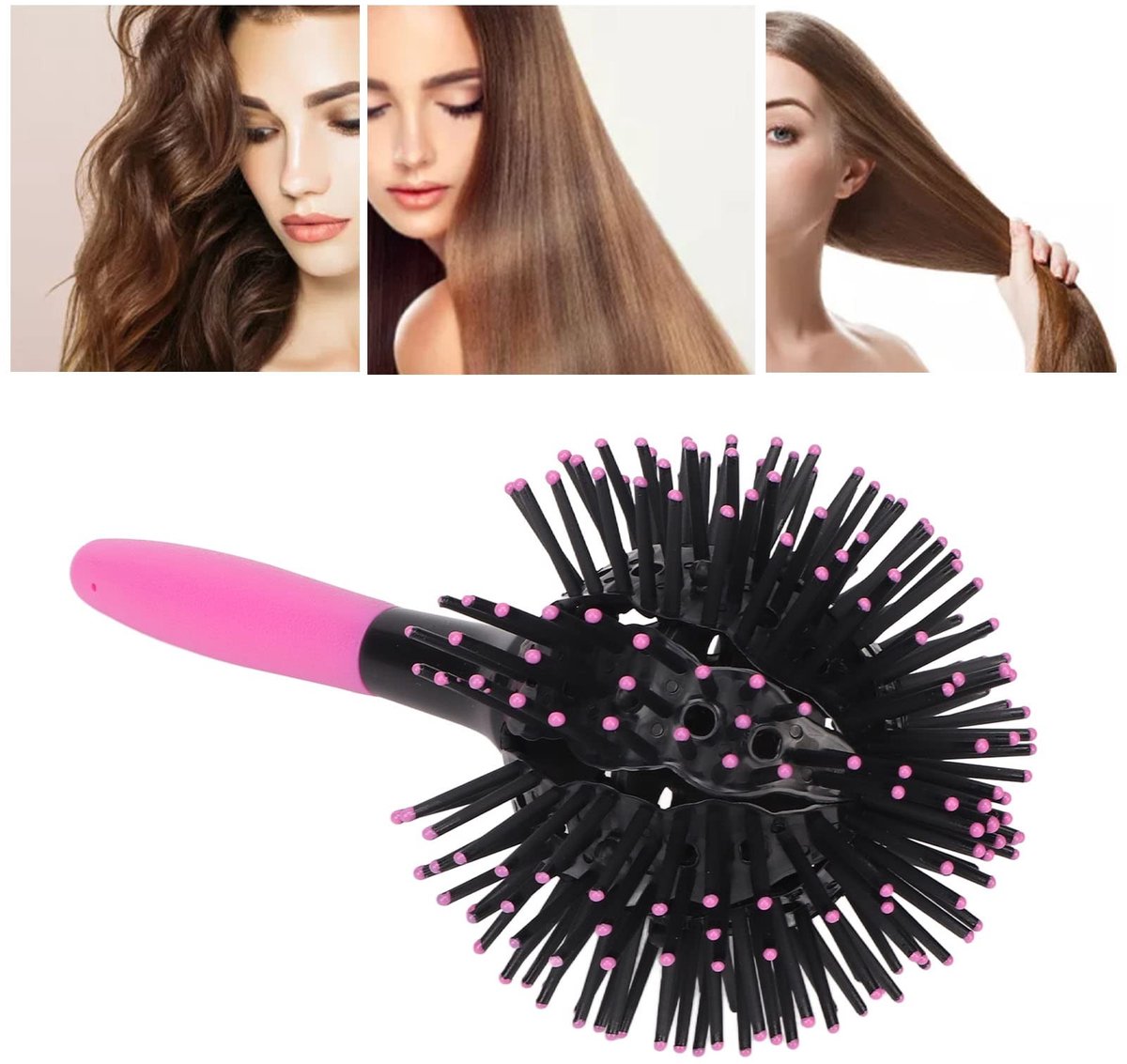 Dailygoods - Ronde Haarkam voor Krullend Haar met Hoge Temperatuurbestendigheid