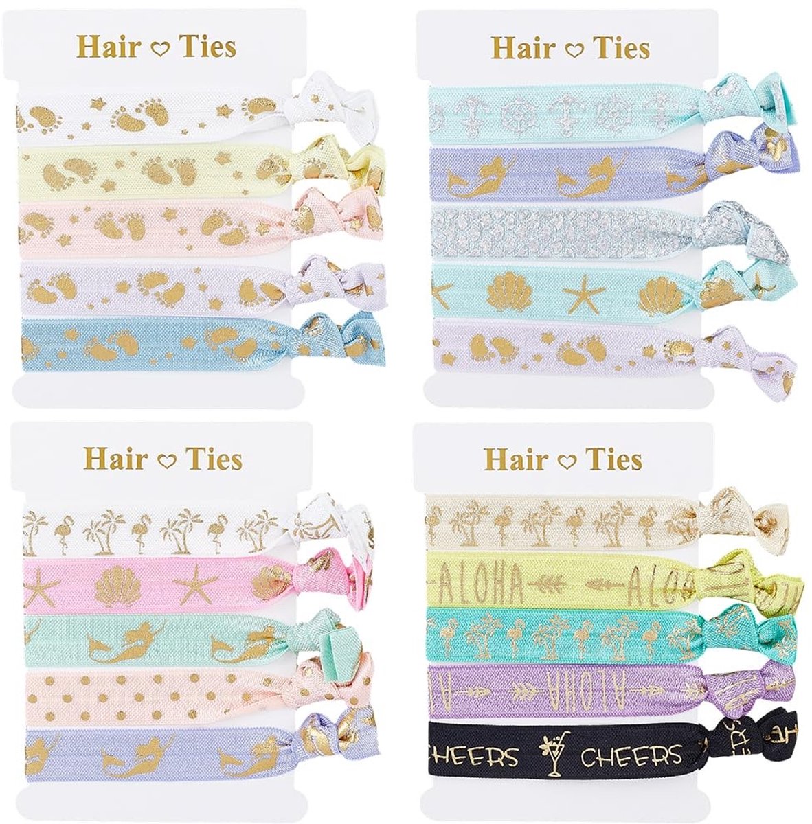 Dailygoods - 20 Stuks Kleurrijke Haarelastiekjes met Strik