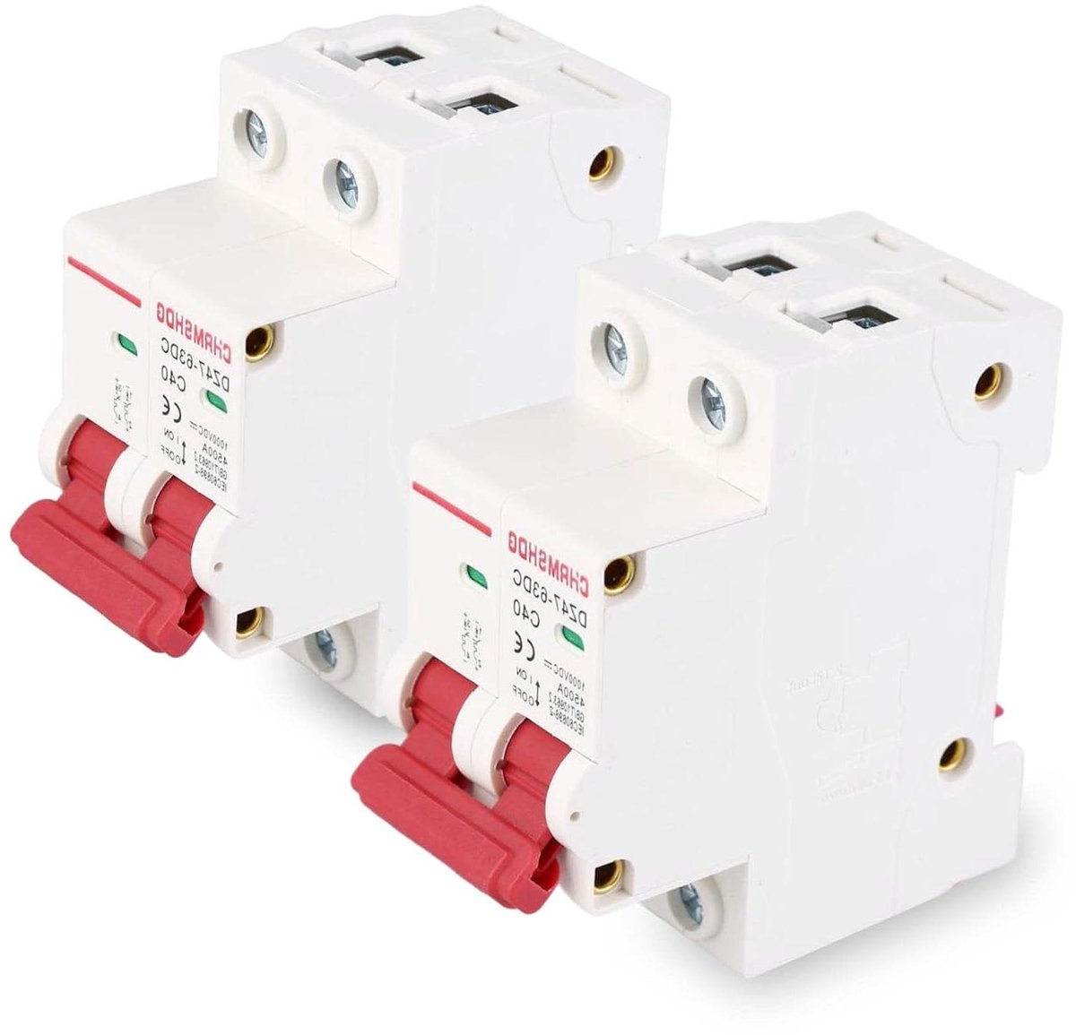 Automatische Stroomonderbrekers - Zekeringautomaat DC - Bescherming Zonne-energie - Vlamvertragende Behuizing - 40 Ampère - Grijs