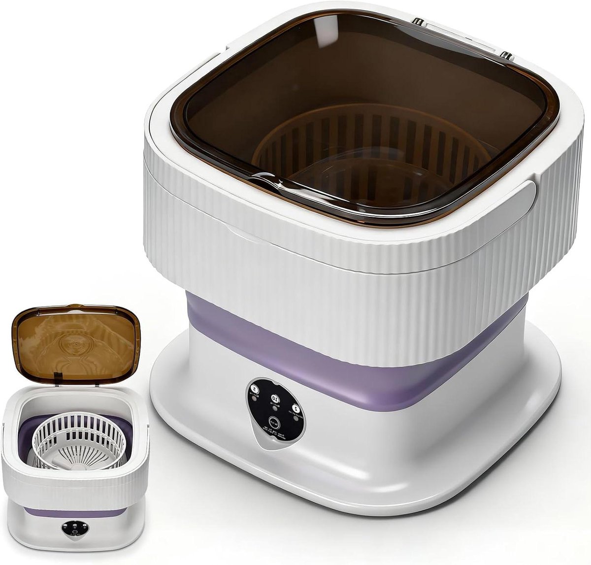 Mini Wasemmer - Opvouwbare Wasmachine - Kleding Reinigen - Met Centrifugefunctie - 10 Liter - Wit