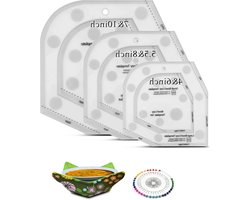 Kom Gezellig Sjabloon - Quiltsjablonen Kom - Keuken Handwerk - Acryl Patroonsjabloon - 3 stuks - Gemengd