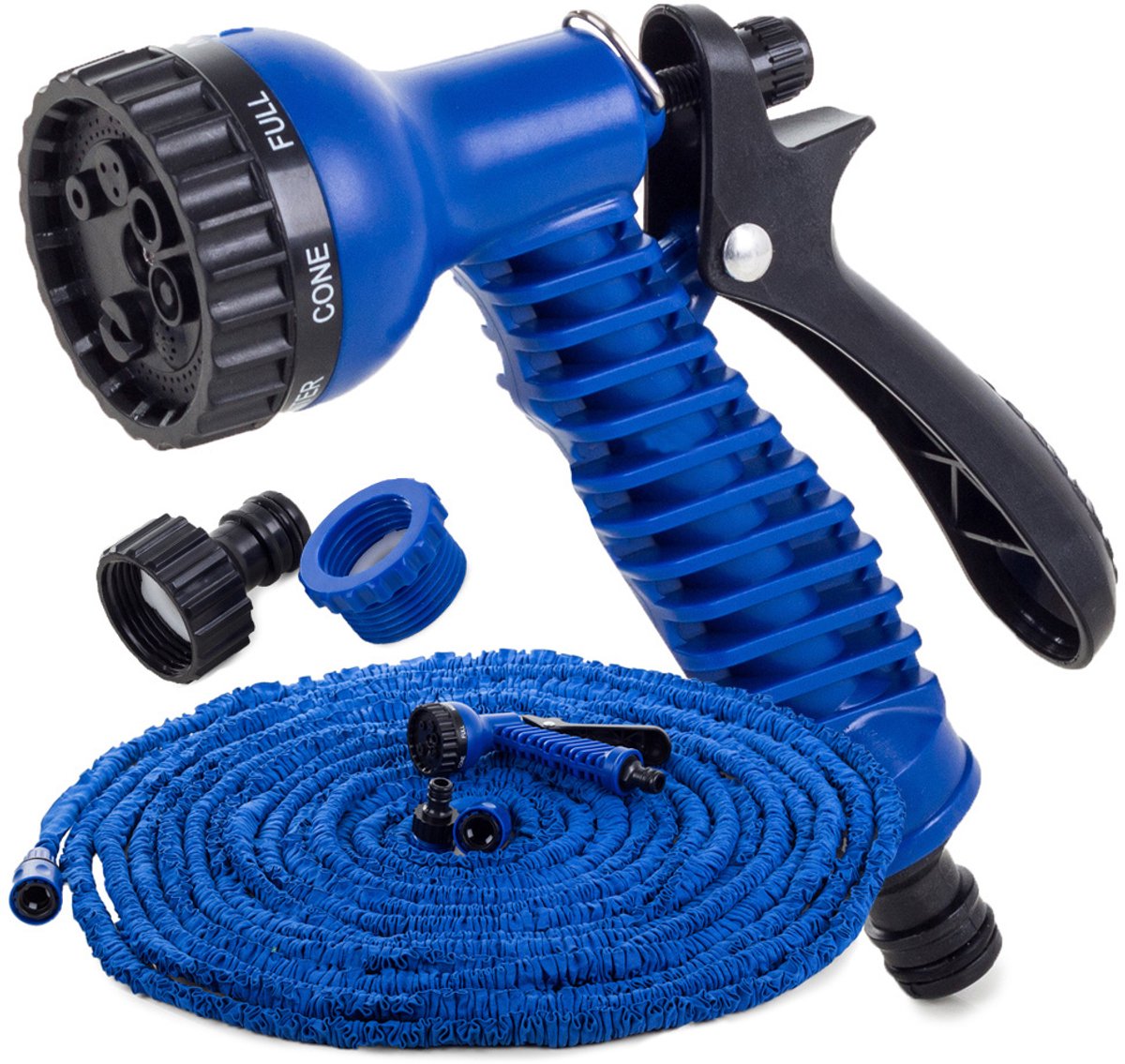 Uittrekbare Tuinslang 20-60m met 7-in-1 Spuitpistool – blauw - tuinslang gardena - Hoge Druk tuinslanghaspel - tuinslang koppelingen – Lichtgewicht & Knikvrij – 07762 – foto 2