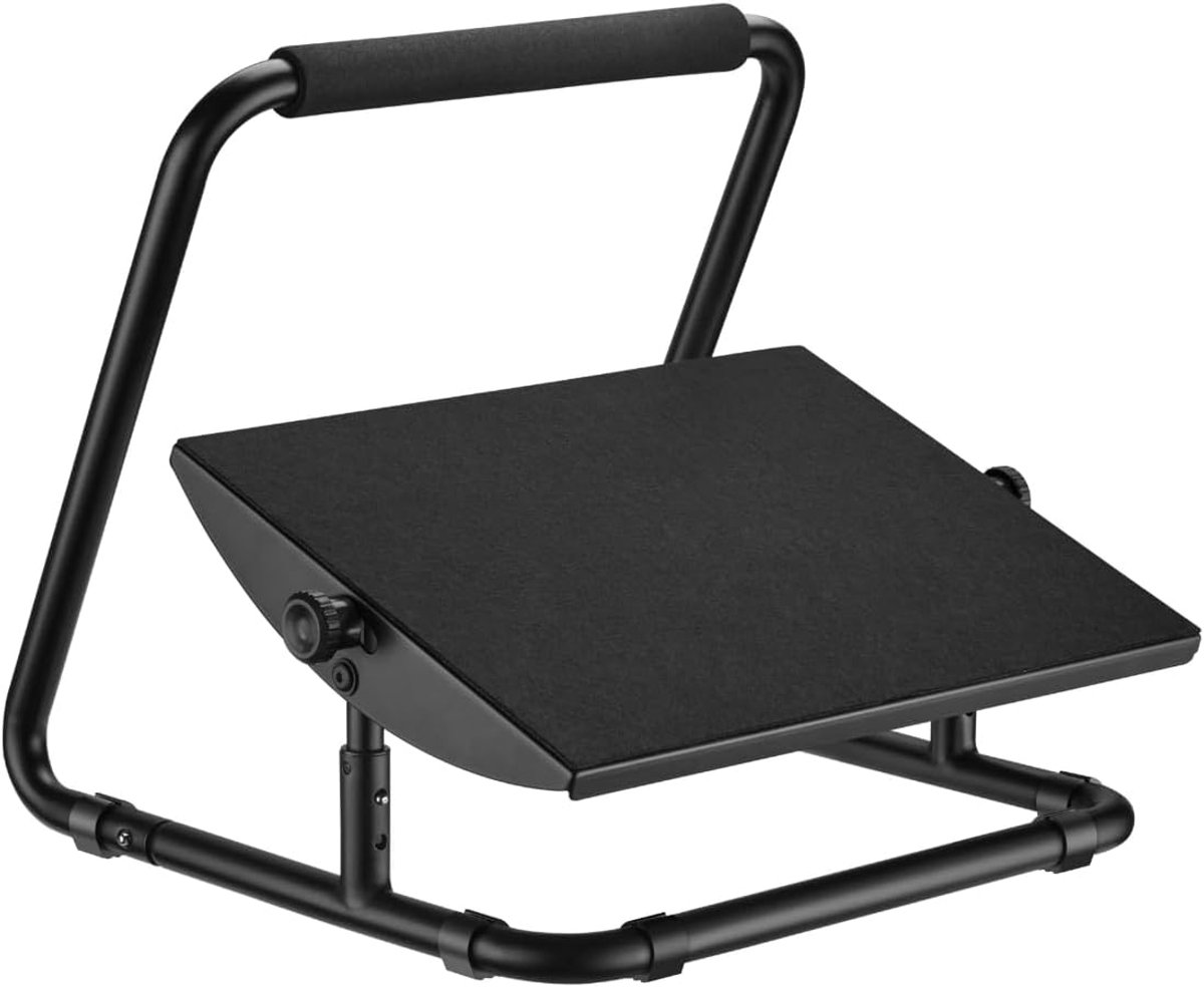 Verstelbare voetensteun - Ergonomische steun - Comfortabel werken - Kantelfunctie hoogte - 39x44x38 cm - Zwart