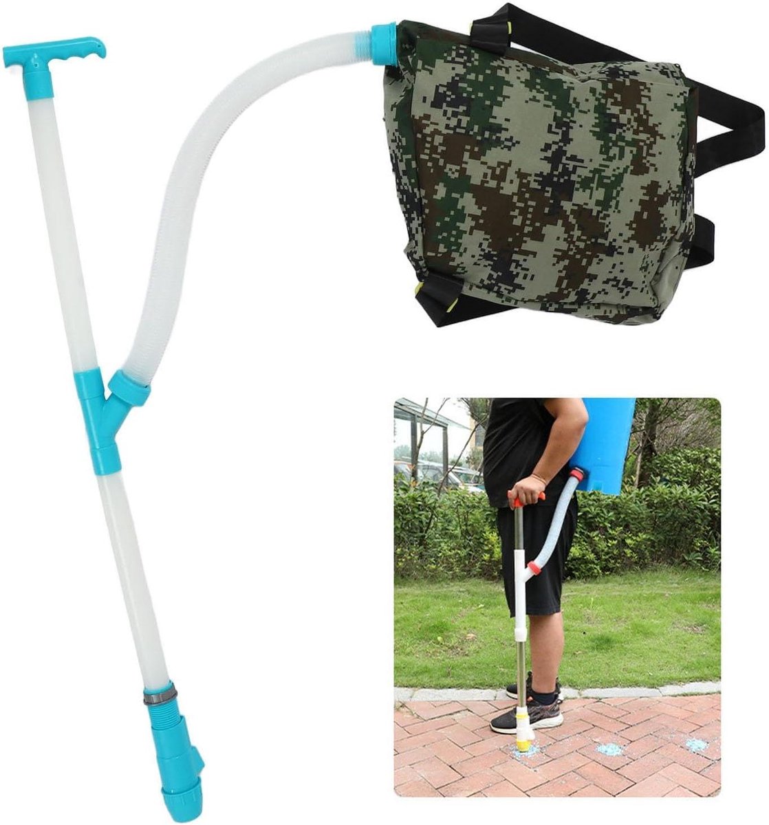 Dunner Applicator Rugzak - Zaadstrooier Tuinieren - Planten Verstevigen - Verstelbare Schouderriem - 36 x 5 x 46 cm - Grijs