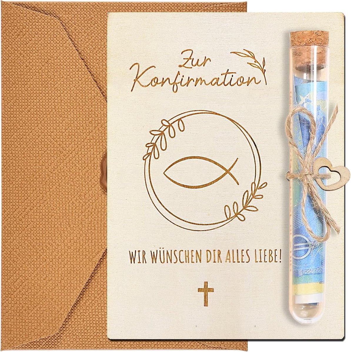 Bevestigingsgeschenk - Geldgeschenk - Vormsel - Houten Verpakking