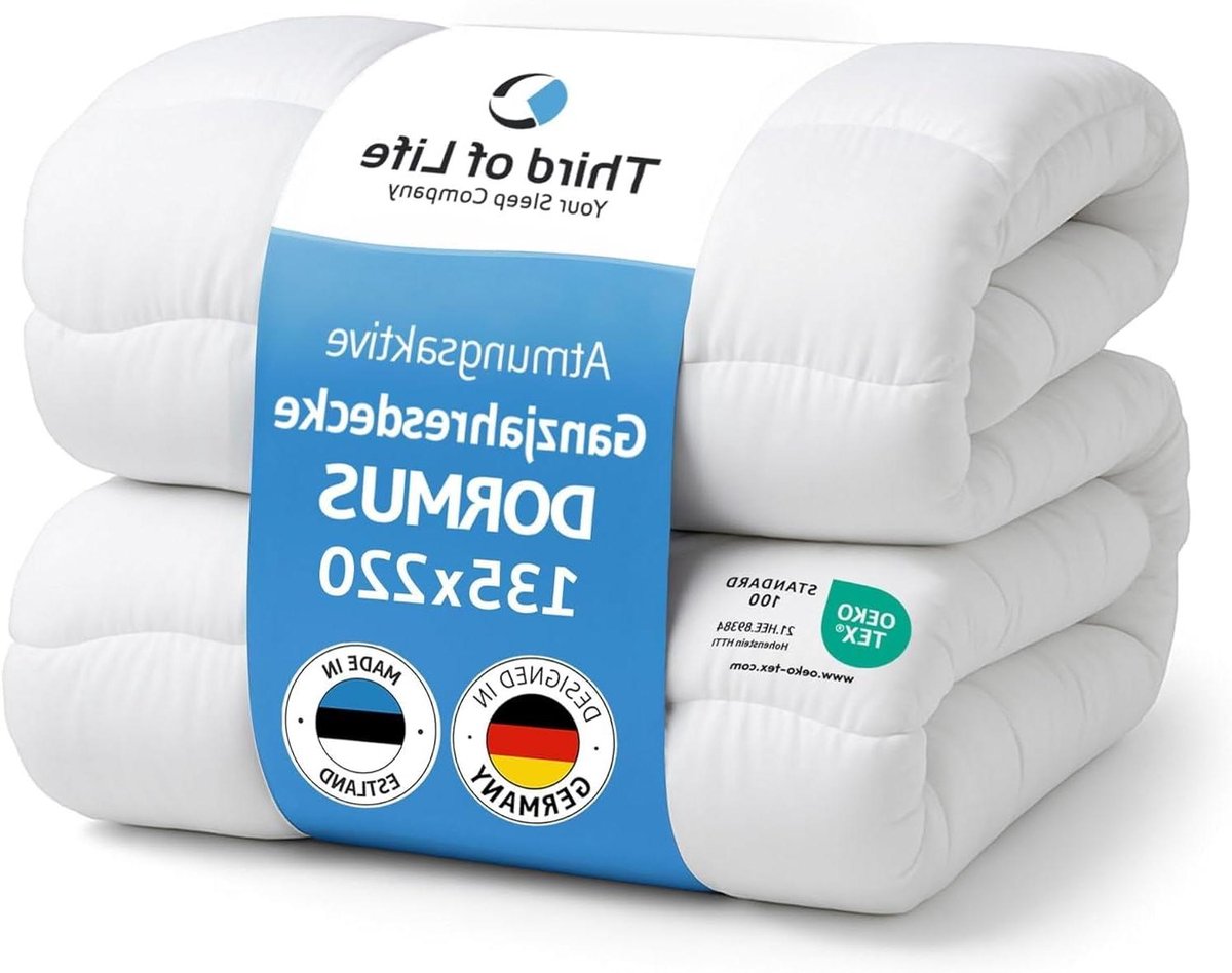 Dekbed voor het hele jaar - Deken Ademend - Comfortabel Slapen - Temperatuurregulerend - 135 x 220 cm - Wit