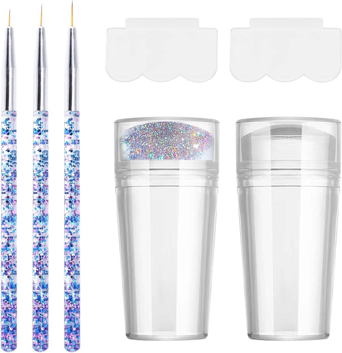 Nagel Stamper Set - Nail Art Tools - Nagels Versieren - Zachte Siliconen Stamper