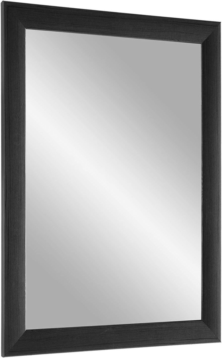 Wandspiegel - Spiegel met lijst - Interieur aankleden - Handgemaakt in Duitsland - 55x50 cm - Pin Noir