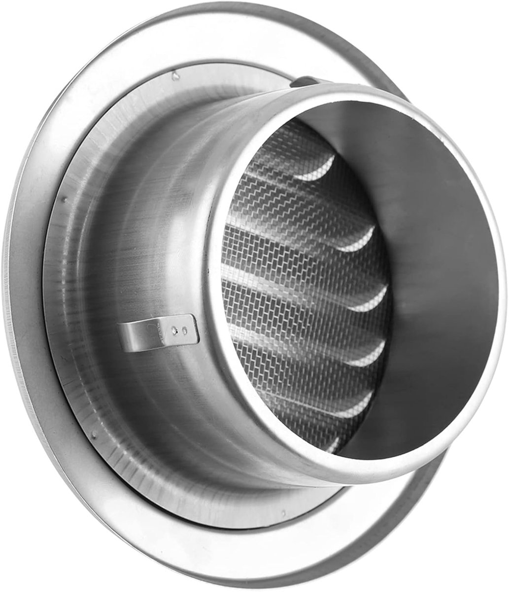 Stainless Steel Wandventilatie - Wand Luchtvent - Ronde Platte Rooster Ducts Ventilatie Deksel Uitlaat Insecten Gaas