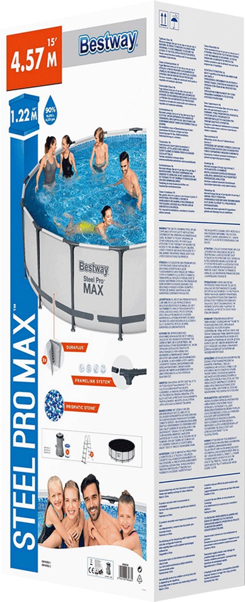 Bestway Steel Pro MAX kit piscine avec pompe de filtration - Ø 457 x 122 cm