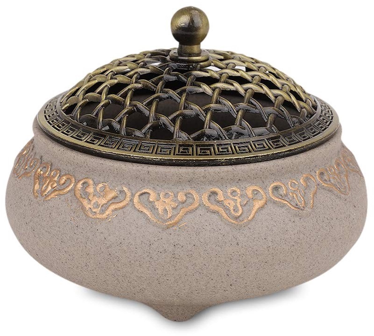 SPHProducts - Keramische Rookburner - Incensehouder - Handgemaakt en duurzaam - Rond formaat - Porselein - Geschikt voor meditatie en decoratie - Incl