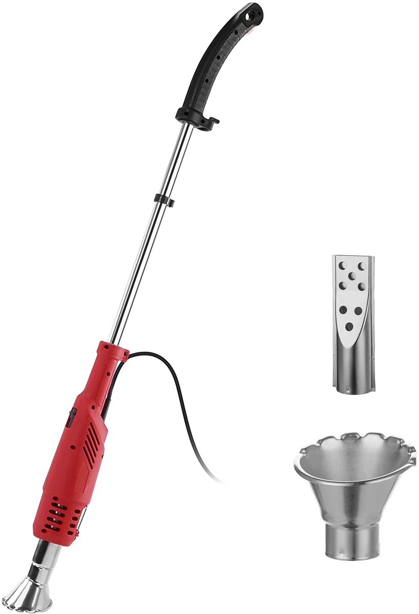 VT Goods - Elektrische onkruidverdelger - 2-in-1 functie - Ergonomisch ontwerp - Rood - Luchtbrander - Ideaal voor tuinonderhoud - 2000 W