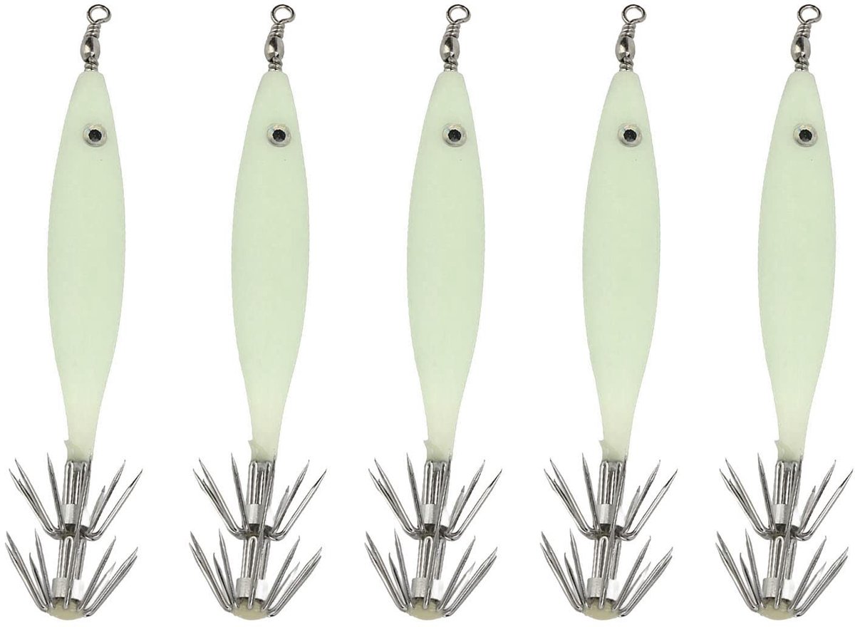 Golden crown - Squid Jig - Vissen lokken - Lichtgevend karakter - 8 cm - Zoetwater vissen - Gestroomlijnd ontwerp - Geschikt voor vissers - Krachtige
