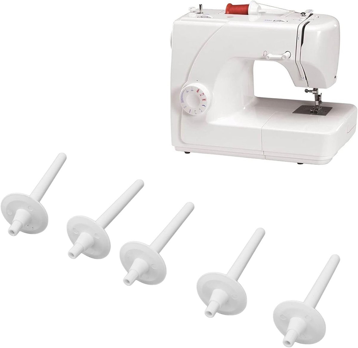 Set van 5 Spoel Pinnen en Houder voor Naaimachine, Reserveonderdelen voor Spoel Winder en Naaigerei Accessoires