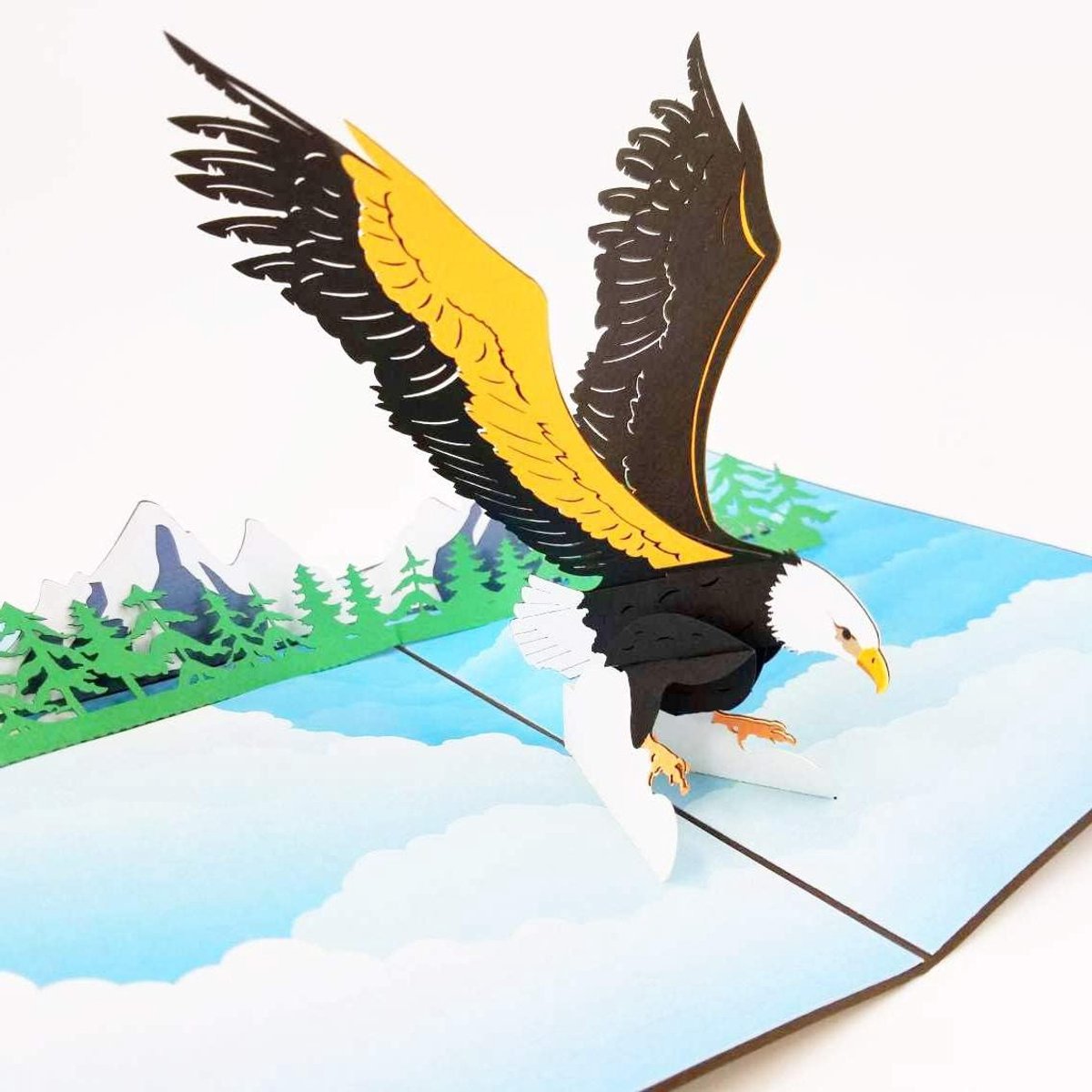 Verjaardagskaart - Pop-up kaart - Verjaardagswensen sturen - 3D Amerikaanse Adelaar - 150 x 200 mm - Multicolor