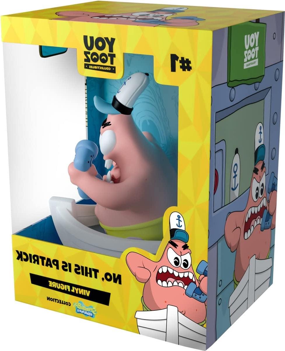 Patrick Vinylfiguur - Actiefiguur Spongebob - Verzamelen en displayen - Gedetailleerd ontwerp Krusty Krab - 11 cm - Blauw